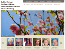 Tablet Screenshot of ottfuneralhomes.com